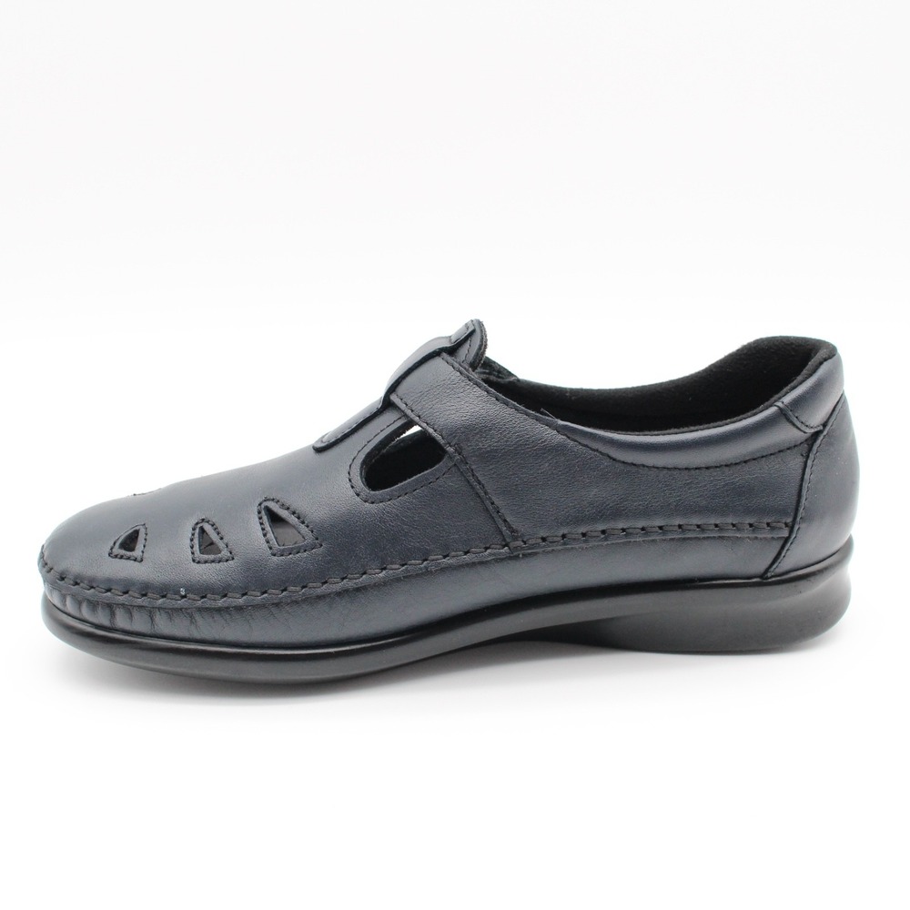 Sas Roamer Womens Size 7.5M Navy Blue Leather Slip On Loafers Shoes - Picture 3 of 11